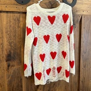 Valentine’s Day distressed sweater